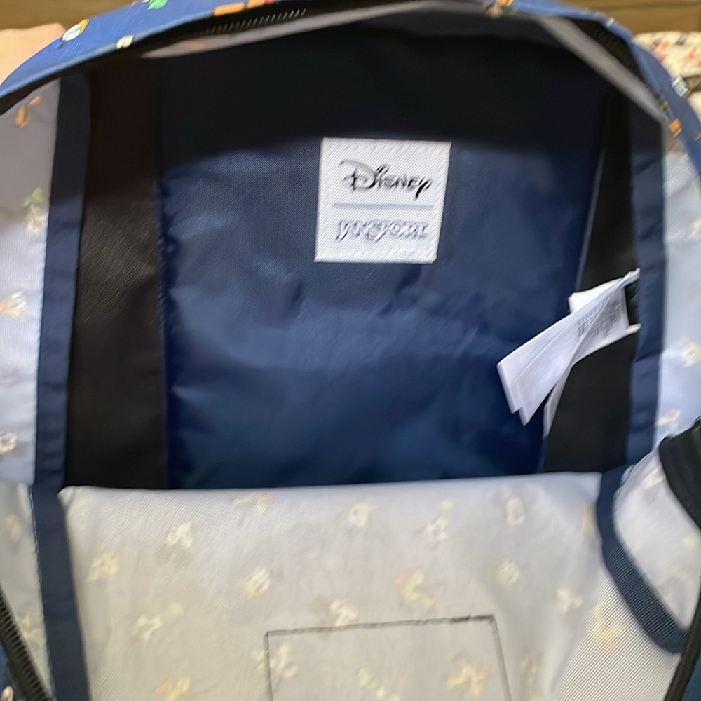 Jansport Navy Blue Backpack with Disney Characters Mickey, Donald, Goofy & Pluto - Picture 3 of 6